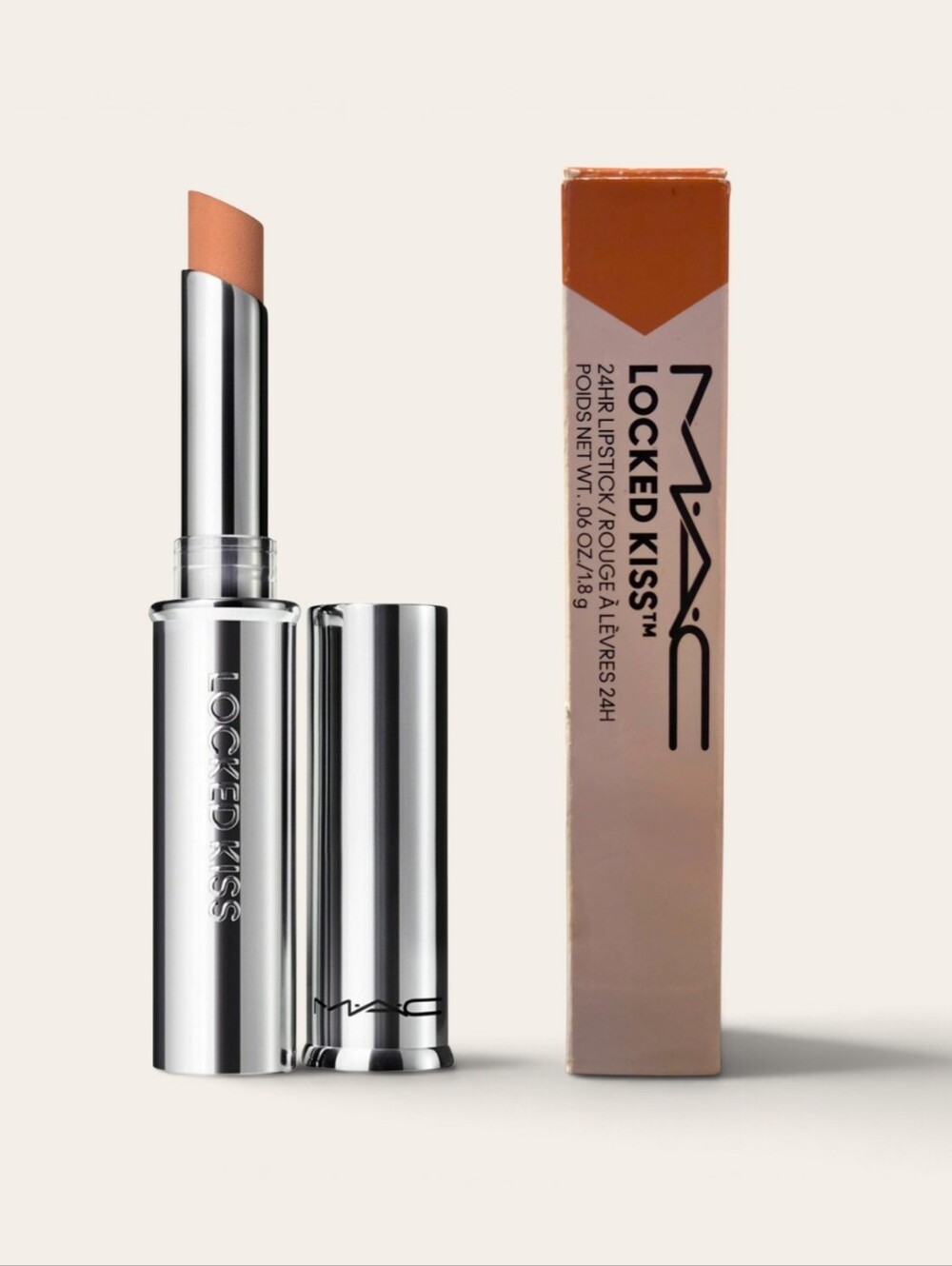 MAC Locked Kiss 24hr Creamy Matte Lipstick "Teaser" 68 - Full Size NIB